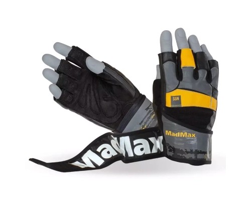 Рукавички для фітнесу MadMax MFG-880 Signature Black/Grey/Yellow XXL (MFG-880_XXL)
