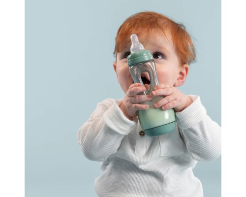 Пляшечка для годування Difrax із силіконовою соскою та проймою для тримання, 240 мл (193 Stone)