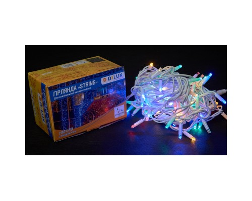 Гірлянда Delux STRING flash 100LED 10 м мульти/білий IP44 EN (90012974)