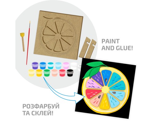 Набір для творчості Rosa Talent Картина 3D Яскравий апельсин МДФ 18,5 х 18,5 см (4823098540052)
