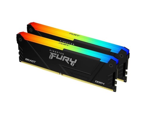 Модуль пам'яті для комп'ютера DDR4 64GB (2x32GB) 3600 MHz FURY Beast RGB Kingston Fury (ex.HyperX) (KF436C18BB2AK2/64)