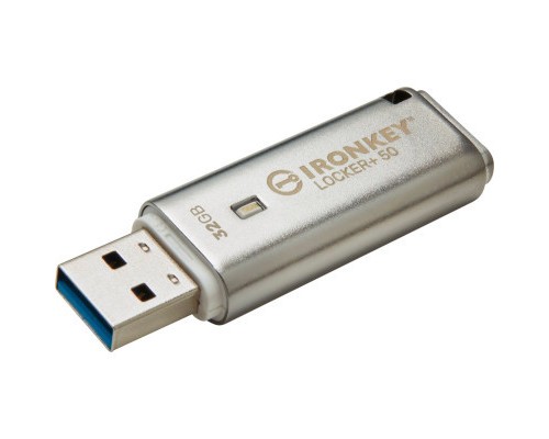USB флеш накопичувач Kingston 32GB IronKey Locker Plus 50 AES Encrypted USB 3.2 (IKLP50/32GB) 