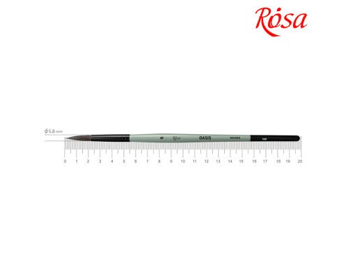 Пензлик для малювання Rosa Єнот круглий OASIS 188, № 6 (4823098516927)