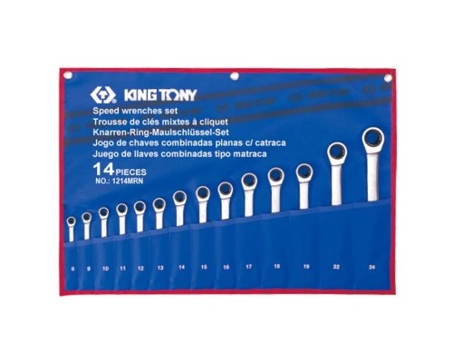 Ключ KING TONY комбінований з тріскачкою 14 шт., 8-24 мм (12114MRN)