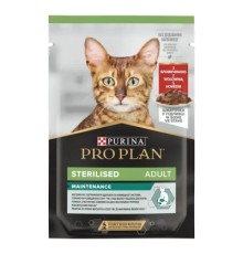 Вологий корм для кішок Purina Pro Plan Sterilised Nutrisavour. З яловичиною 85 г (7613036092883)