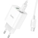 Зарядний пристрій HOCO C80A Plus Rapido PD20W+QC3.0 charger set(C to C) White (6931474779908)
