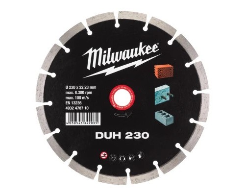 Круг відрізний Milwaukee DUH 230, алмазний для твердого бетону (4932478710)