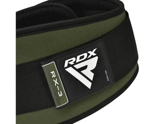 Атлетичний пояс RDX RX3 EVA Curve неопреновий Army Green S (WBE-RX3AG-S)
