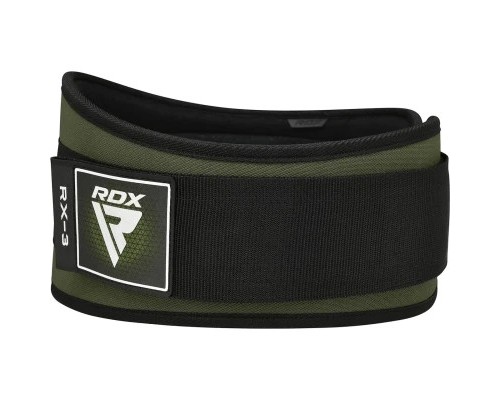 Атлетичний пояс RDX RX3 EVA Curve неопреновий Army Green S (WBE-RX3AG-S)