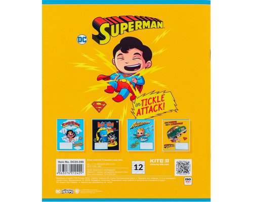 Зошит Kite DC Comics 12 аркушів, коса лінія (DC24-235)