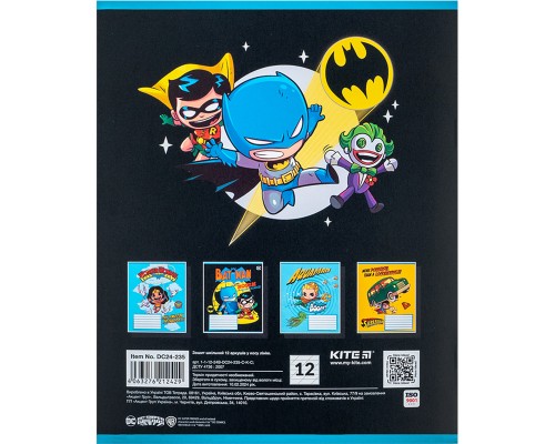 Зошит Kite DC Comics 12 аркушів, коса лінія (DC24-235)