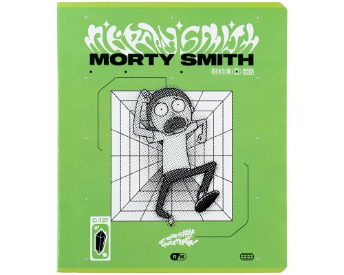 Зошит Kite Rick and Morty 48 аркушів, клітинка (RM24-259)