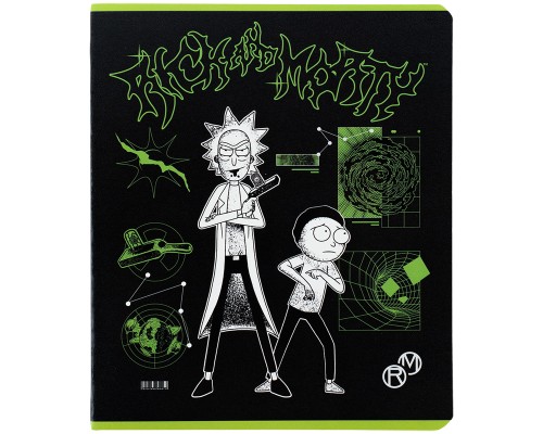 Зошит Kite Rick and Morty 48 аркушів, клітинка (RM24-259)