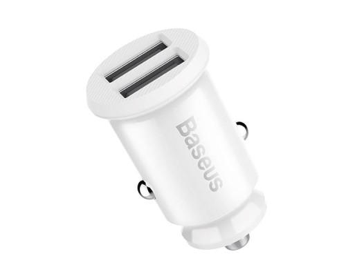Зарядний пристрій Baseus Grain Metal 3.1A/2USB White (CCALL-ML02)