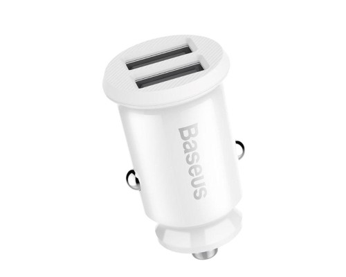 Зарядний пристрій Baseus Grain Metal 3.1A/2USB White (CCALL-ML02)