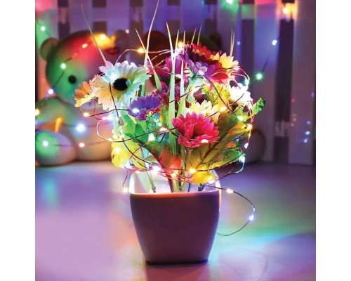Гірлянда ColorWay Роса LED 100 10 м 8 функцій різнокольорова USB (CW-G-100L10NUMC)
