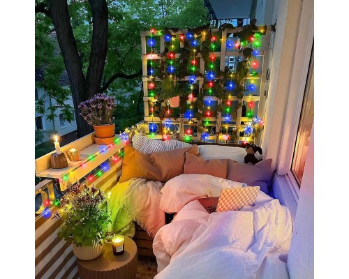 Гірлянда ColorWay Роса LED 100 10 м 8 функцій різнокольорова USB (CW-G-100L10NUMC)