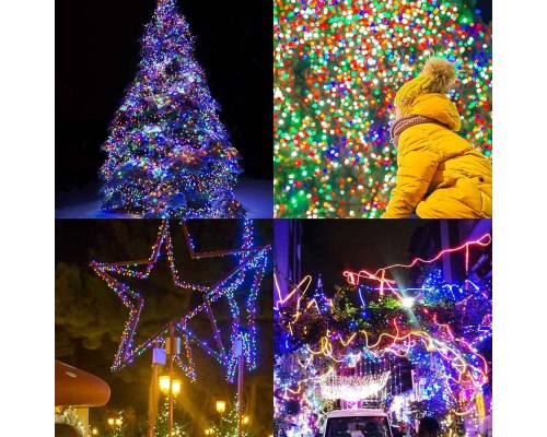 Гірлянда ColorWay Роса LED 100 10 м 8 функцій різнокольорова USB (CW-G-100L10NUMC)