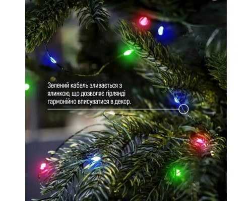 Гірлянда ColorWay Роса LED 100 10 м 8 функцій різнокольорова USB (CW-G-100L10NUMC)