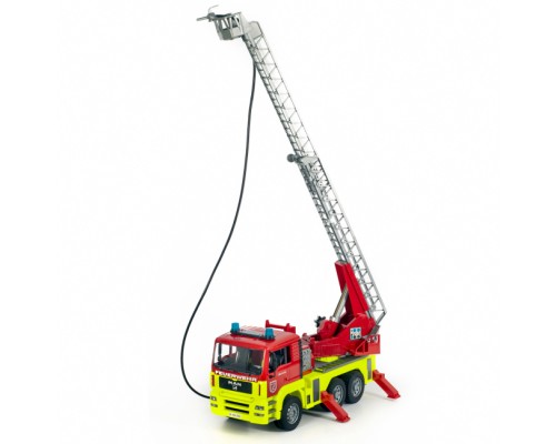 Спецтехніка Bruder Пожежна автодрабина Man TGA зі світло-звуковим модулем та червоний шолом (01760)