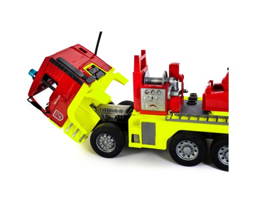 Спецтехніка Bruder Пожежна автодрабина Man TGA зі світло-звуковим модулем та червоний шолом (01760)