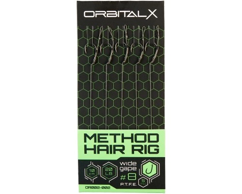 Повідець OrbitalX Method Hair Rig Wide Gape 10 20lb 10cm (5шт/уп) camo (694.00.04)