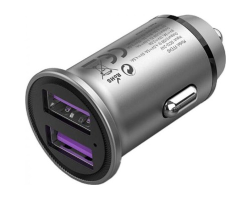 Зарядний пристрій Vention 2USB-A 30W QC3.0 Gray Mini Style Aluminium Alloy Type (FFEH0)