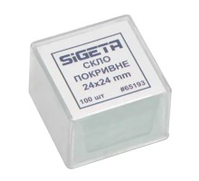 Аксесуар до мікроскопів Sigeta Покривне скло 24x24 мм (100 шт) (65193)