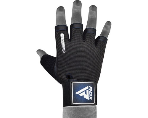Рукавички для фітнесу RDX T2 Half Blue Plus L (WGA-T2HU-L+)