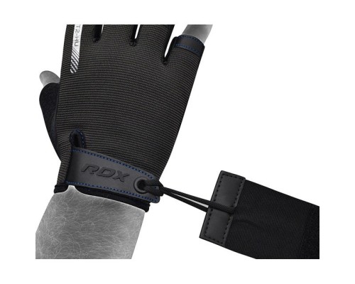 Рукавички для фітнесу RDX T2 Half Blue Plus L (WGA-T2HU-L+)