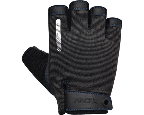 Рукавички для фітнесу RDX T2 Half Blue Plus L (WGA-T2HU-L+)