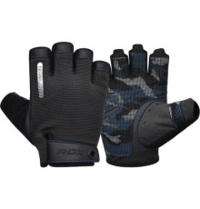 Рукавички для фітнесу RDX T2 Half Blue Plus L (WGA-T2HU-L+)