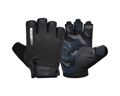 Рукавички для фітнесу RDX T2 Half Blue Plus L (WGA-T2HU-L+)