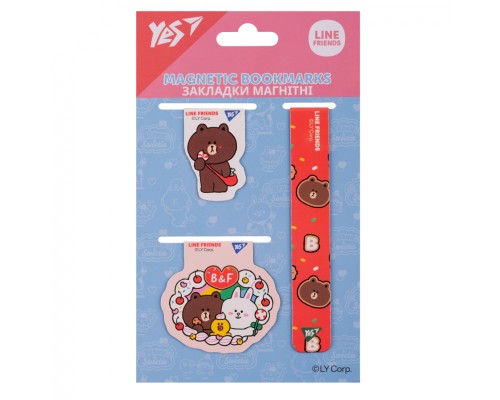 Закладки для книг Yes магнітні Line Friends 3 шт (708358)