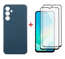Чохол до мобільного телефона Dengos Samsung Galaxy A16 Carbon + glass 2pcs (Blue) (DG-CTG2P-07)