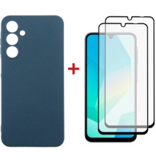 Чохол до мобільного телефона Dengos Samsung Galaxy A16 Carbon + glass 2pcs (Blue) (DG-CTG2P-07)