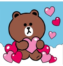 Картина по номерам Santi Лайн Френдс. Браун та серденько 25х25 см LED підсвітка (955037)