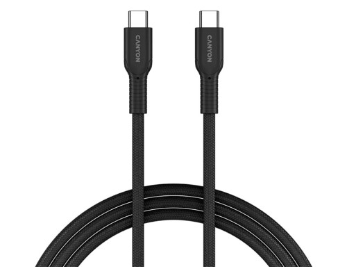 Дата кабель USB-C to USB-C 1.0m OnWire 60CL C-C 60W COLOR Braided 1m Black Canyon (CND-CCAP60AB10B)