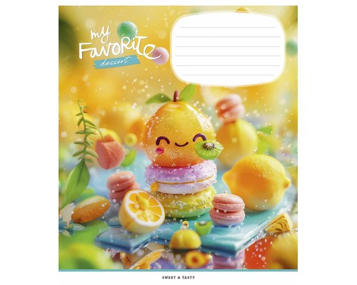 Зошит Школярик Favorite desserts 12 аркушів клітинка (012-3454K)
