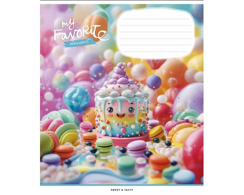 Зошит Школярик Favorite desserts 12 аркушів клітинка (012-3454K)