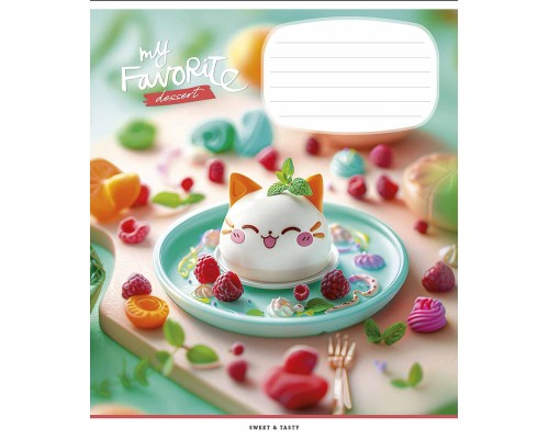 Зошит Школярик Favorite desserts 12 аркушів клітинка (012-3454K)