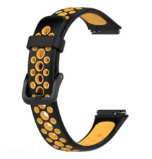 Ремінець до фітнес браслета BeCover Vents Style для Huawei Band 7/Honor Band 7 Black-Orange (709441)