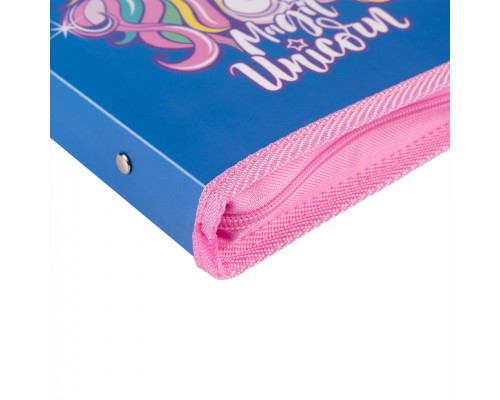 Папка для зошитів Yes пластикова на блискавці Glamour синя В5 (492206)