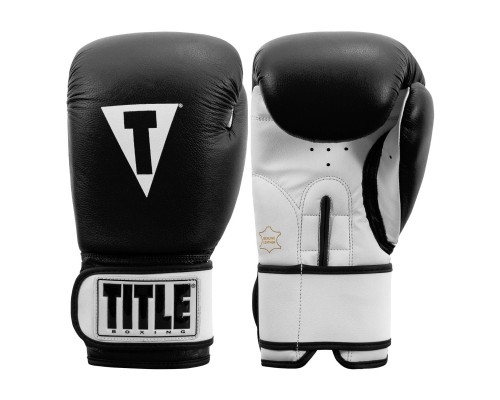 Боксерські рукавички Title Premier Leather Black/White L 14 oz (TSBG2 L BK/WH)