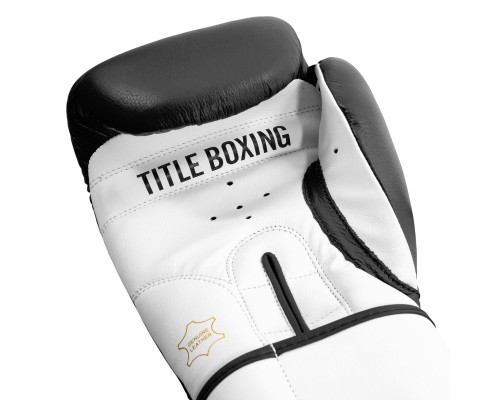 Боксерські рукавички Title Premier Leather Black/White L 14 oz (TSBG2 L BK/WH)