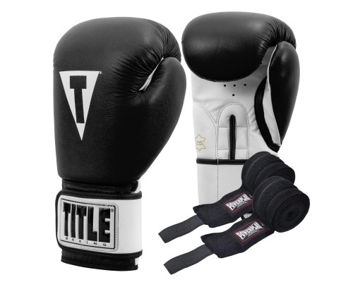 Боксерські рукавички Title Premier Leather Black/White L 14 oz (TSBG2 L BK/WH)