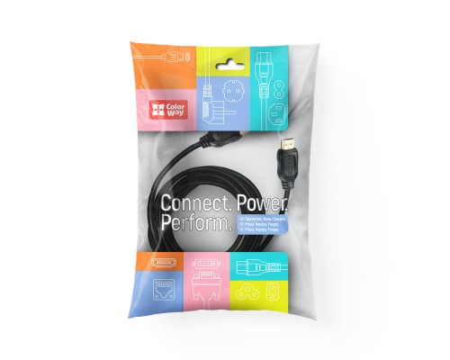 Кабель мультимедійний HDMI M to HDMI M 5.0m V2.0 4K60Hz black ColorWay (CW-CBHD080-BK)