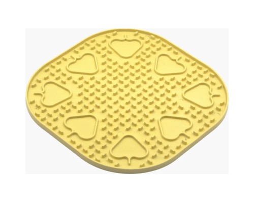 Універсальний посуд для тварин Fiboo Snoopy килимок для злизування ласощів та їжі, 25х25 см жовтий (FIB0252)