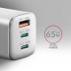 Зарядний пристрій AXAGON 1xUSB + 2xUSB-C 65W QC4+ PD3.0 PPS white (ACU-DPQ65W)