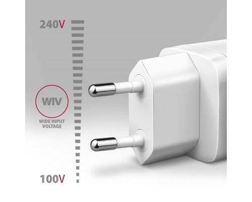 Зарядний пристрій AXAGON 1xUSB + 2xUSB-C 65W QC4+ PD3.0 PPS white (ACU-DPQ65W)